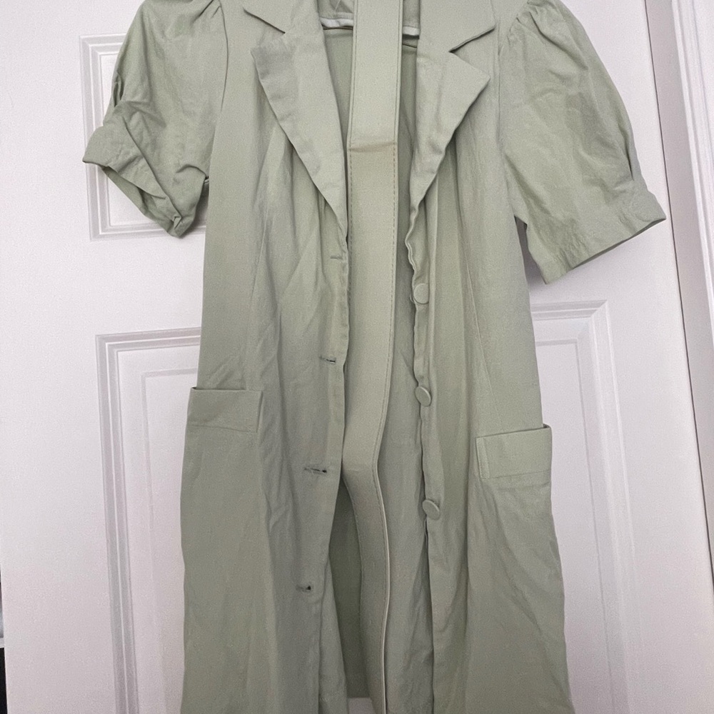Princess Polly Green Mini Dress with Short Sleeves and Notched Lapel